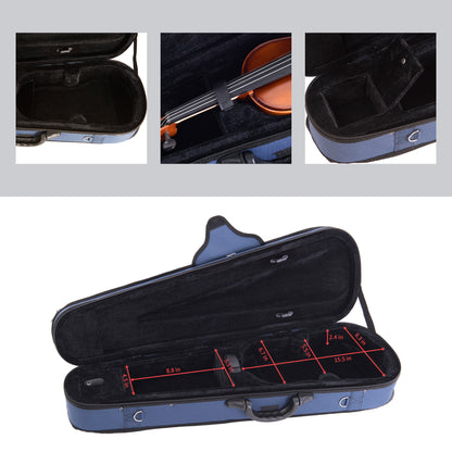 adm 4/4 Full Size Violin Hard Case Basic Professional Triangular Shape Backpack, Super Light Suspension, Blue