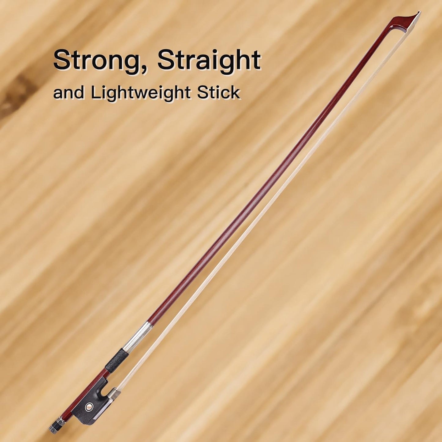 ADM Student Cello Bow, Well Balanced Handmade Brazilwood Classic Cellos Bow Light Weight with Horsehair, Ebony Frog for Beginners