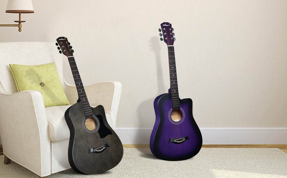 ADM 38'' Acoustic Cutaway Guitar for Kids Beginner Kit with Free Lessons, Tuner