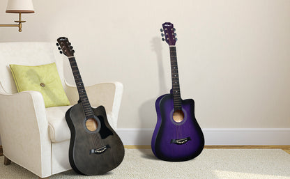 ADM 38'' Acoustic Cutaway Guitar for Kids Beginner Kit with Free Lessons, Tuner