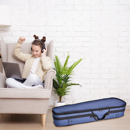adm 4/4 Full Size Violin Hard Case Basic Professional Triangular Shape Backpack, Super Light Suspension, Blue