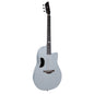 WINZZ AFO300C Solid Spruce Top Acoustic Guitar in matte grey with a carbon fiber back, offering a sleek design, exceptional durability, and crisp, clear sound