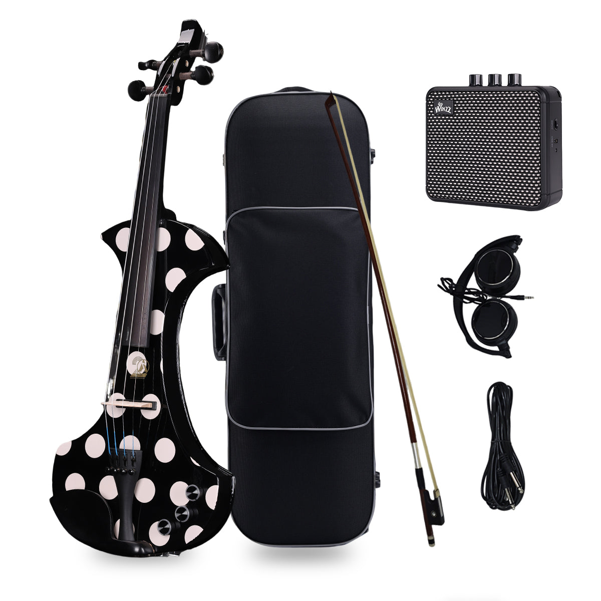 Aileen 20th Anniversary Edition AV-D501 ELECTRIC VIOLIN -4/4 Electric Violin with Carbon Fiber Top, Ebony Fingerboard, Piezo Pickup