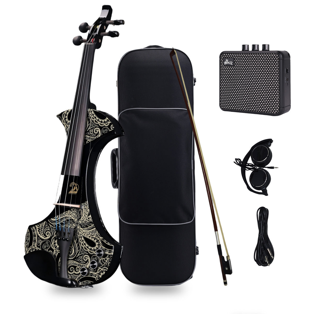 Aileen 20th Anniversary Edition AV-D501 ELECTRIC VIOLIN -4/4 Electric Violin with Carbon Fiber Top, Ebony Fingerboard, Piezo Pickup