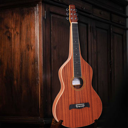 ADM TG-A8 Premium Sapele Acoustic Lap Steel Guitar - Weissenborn Classic, Teardrop Design, 25" Scale, High Gloss Finish with Maple Fingerboard & Bridge - Ideal for Beginners & Musicians, Brown