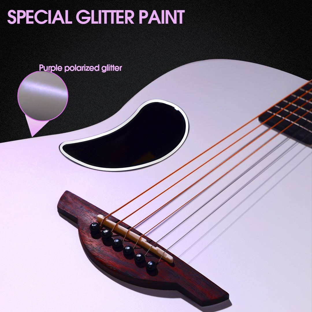 （Rick's Exclusive Discount）WINZZ AFO300CE Electro-Acoustic Guitar - Solid Spruce Top, Carbon Fiber Back, Professional Performance Quality