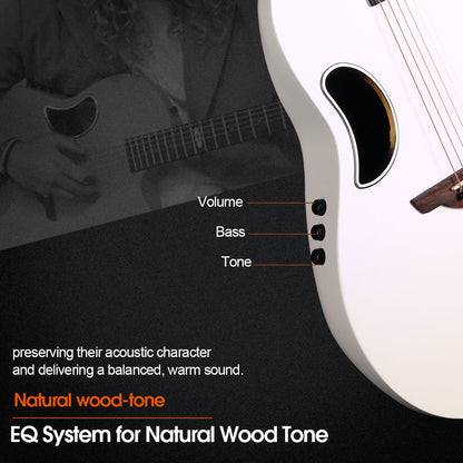 （Rick's Exclusive Discount）WINZZ AFO300CE Electro-Acoustic Guitar - Solid Spruce Top, Carbon Fiber Back, Professional Performance Quality