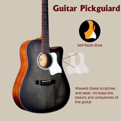 WINZZ AFM485C  Hand-Rubbed Solid Spruce Cutaway Dreadnought Acoustic Guitar with rosewood binding