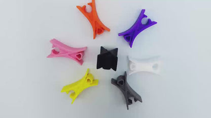 Beginner-Friendly Silicone Violin Bow Holder - Easy Install, Non-Slip Grip in 8 Vibrant Colors (Orange, White, Purple, Black, Grey, Pink, Blue, Yellow) + Bonus Bow Stoppers & Instruction Manual - Perfect for Secure & Comfortable Violin/Viola Bow Hold