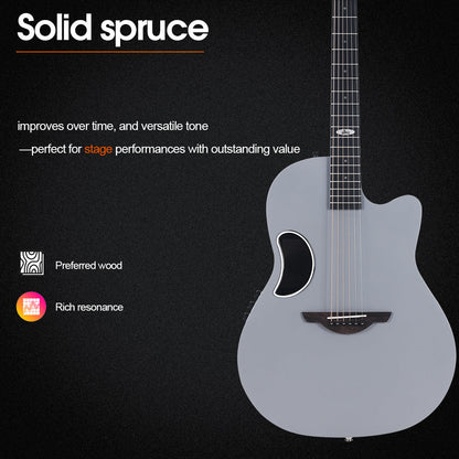 WINZZ AFO300C Solid Spruce Top With Carbon Fiber Back Acoustic Guitar