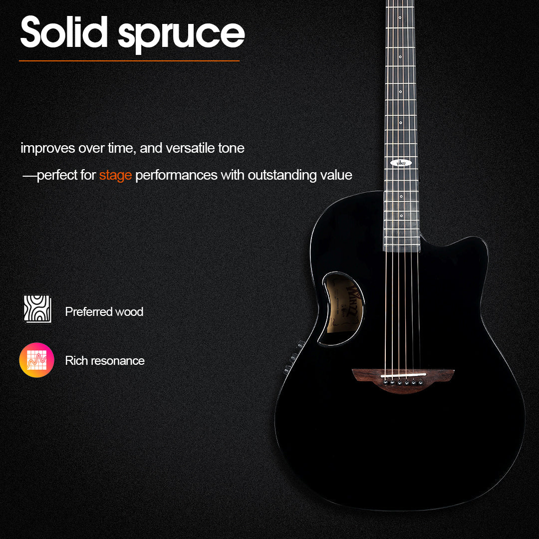 WINZZ AFO300C Solid Spruce Top With Carbon Fiber Back Acoustic Guitar