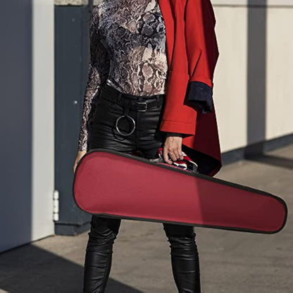 adm 4/4 Full Size Violin Hard Case Basic Professional Triangular Shape Backpack, Super Light Suspension.Wine Red