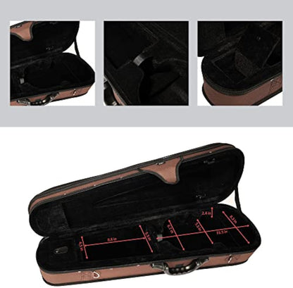 adm 4/4 Full Size Violin Hard Case Basic Professional Triangular Shape Backpack, Super Light Suspension ,Brown