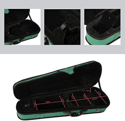 adm 4/4 Full Size Violin Hard Case Basic Professional Triangular Shape Backpack, Super Light Suspension,Dark Green