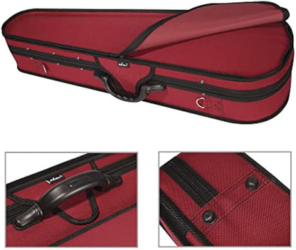 adm 4/4 Full Size Violin Hard Case Basic Professional Triangular Shape Backpack, Super Light Suspension.Wine Red