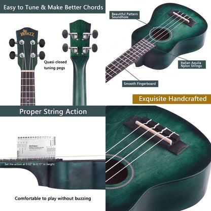 WINZZ HAND RUBBED Series-AU-H01A Vintage Hawaiian Beginner Ukulele - winzzguitars