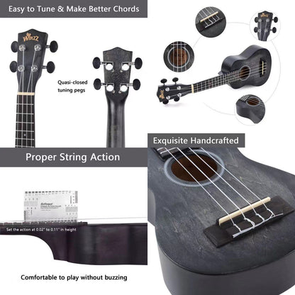 WINZZ HAND RUBBED Series-AU-H01A Vintage Hawaiian Beginner Ukulele - winzzguitars